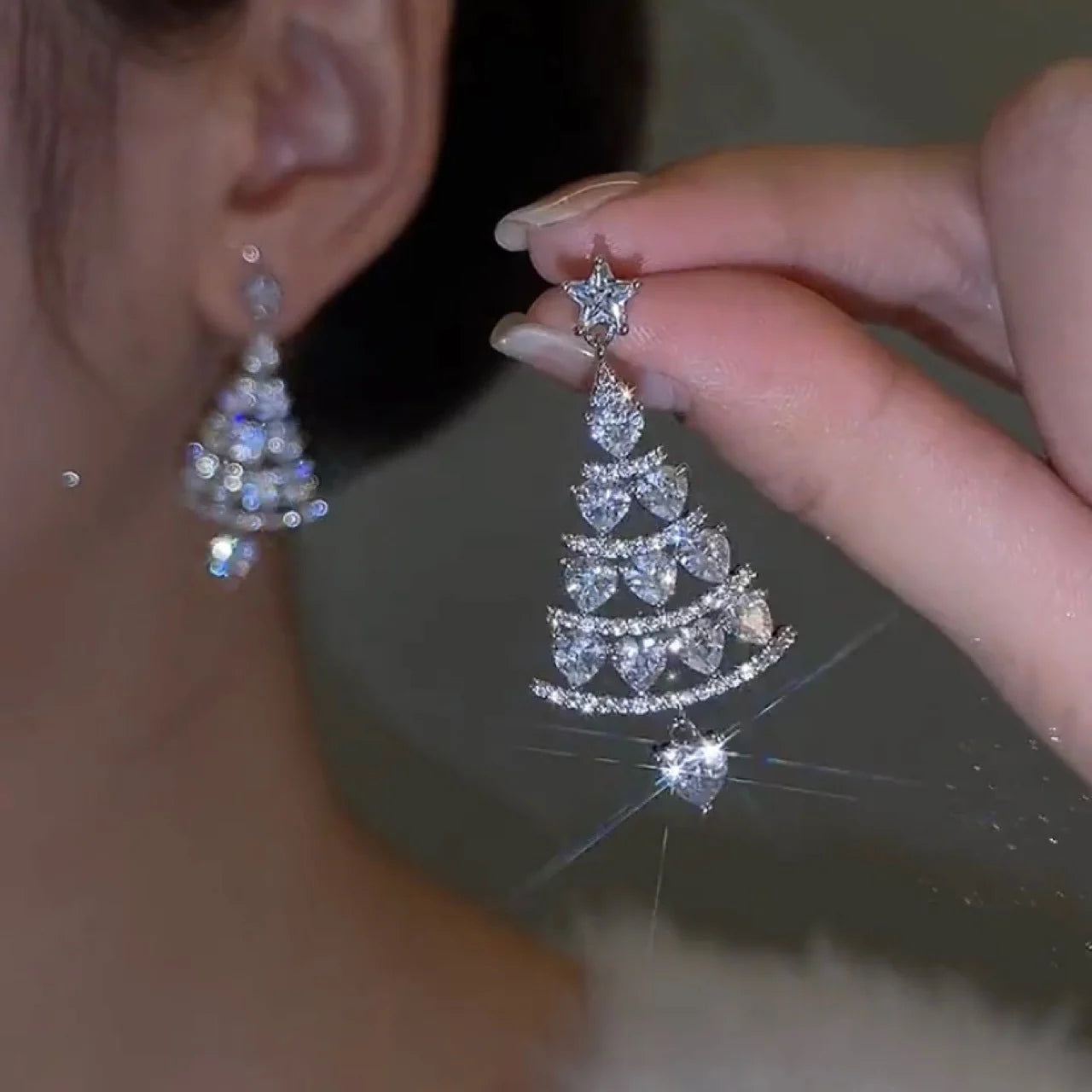    NewChristmasTreeEarringsFemale925SilverNeedleHighFeeling-Veeddydropshipping-1