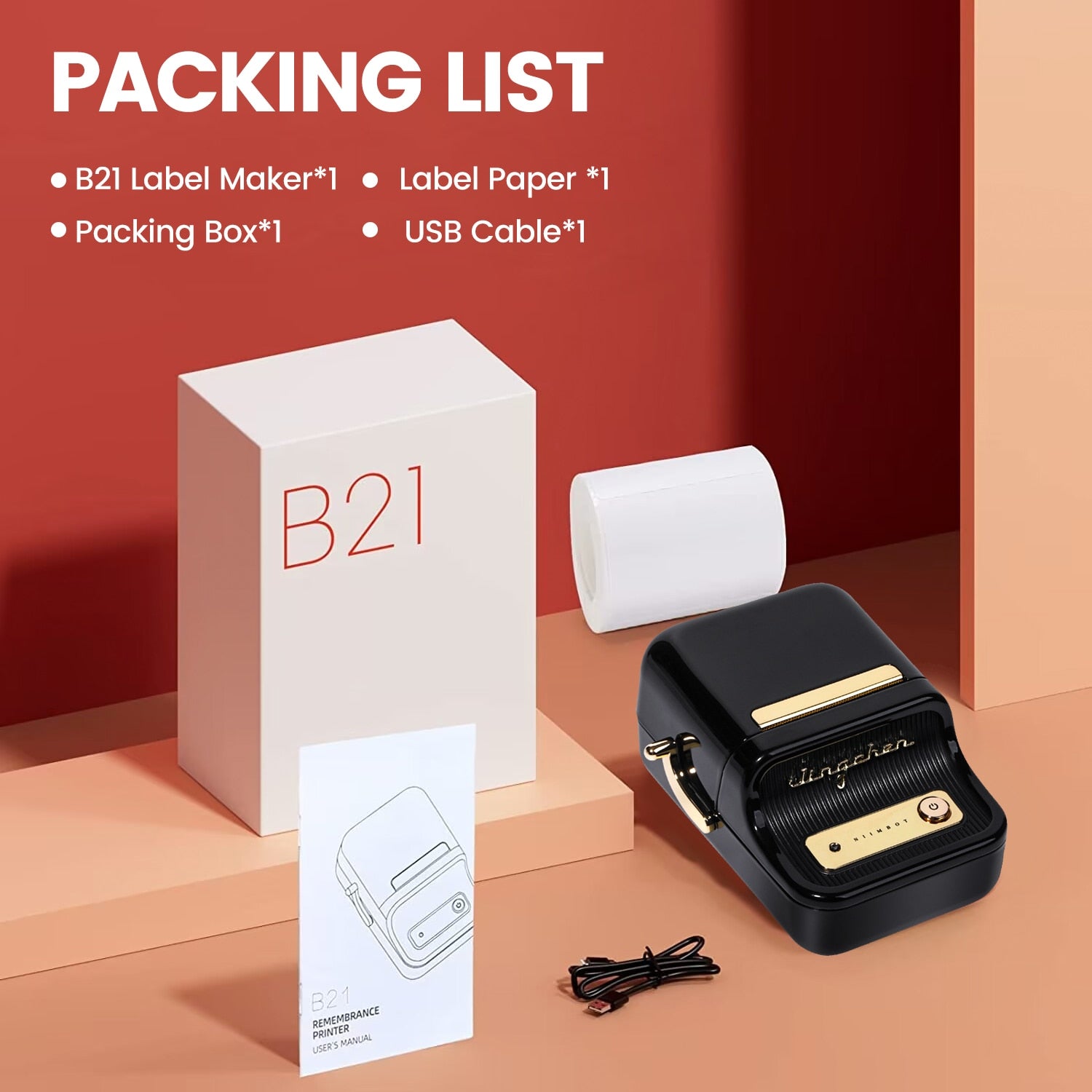 B21 Portable Multifunctional Label Printer Wireless Bluetooth Label Machine-Veeddydropshipping