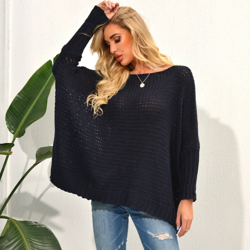 OneWordNeckBatShirtHollowSweaterWomen-Veeddydropshipping-2