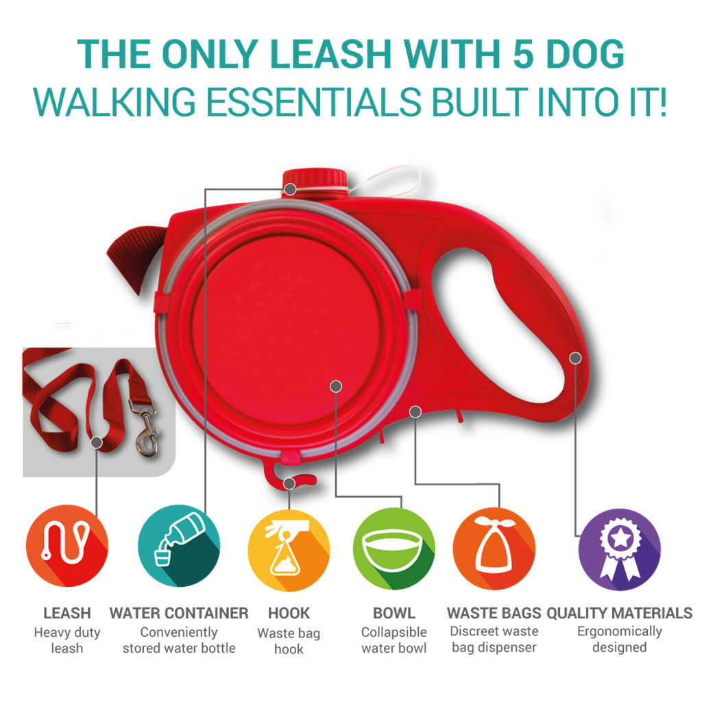 Outdoor Portable 2 in 1 Dog Leash Traction Rope With Water Bottle-Veeddydropshipping-05
