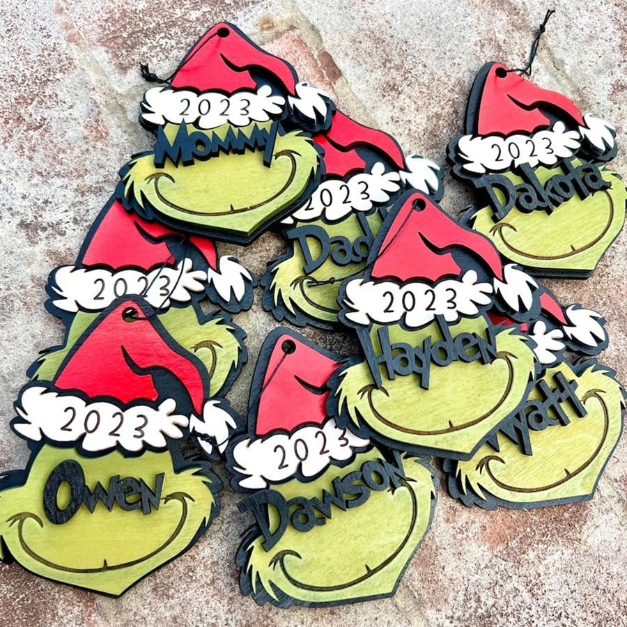PersonalisedChristmasGrinchNameDecorationsChristmasDecorations-Veeddydropshipping-4
