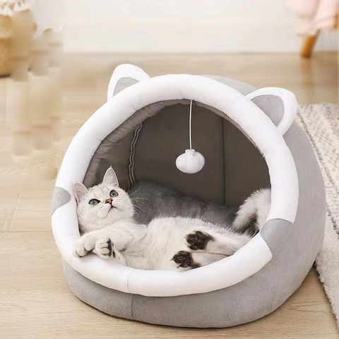 Pet Nest Winter Plus Velvet Cat Litter Closed Kennel-Veeddydropshipping-02