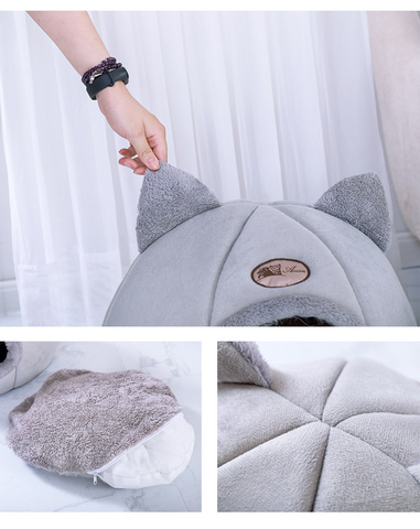 Pet Product Semi-enclosed Warm Fluffy Pet Cat Dog Nest-Veeddydropshipping-06