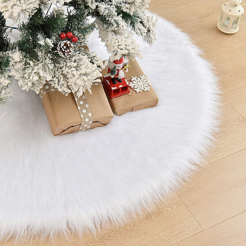    PlainWhitePlushChristmasTreeSkirtDecorativeBaseTreeSkirt-Veeddydropshipping-10