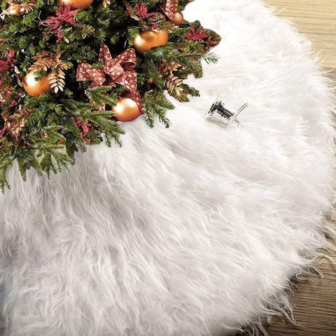    PlainWhitePlushChristmasTreeSkirtDecorativeBaseTreeSkirt-Veeddydropshipping-1