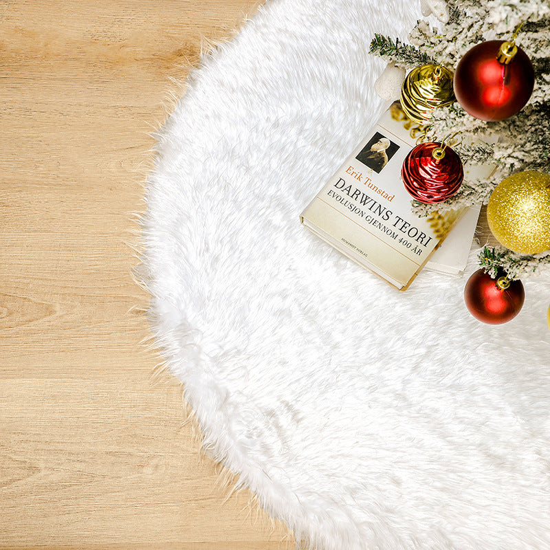    PlainWhitePlushChristmasTreeSkirtDecorativeBaseTreeSkirt-Veeddydropshipping-8
