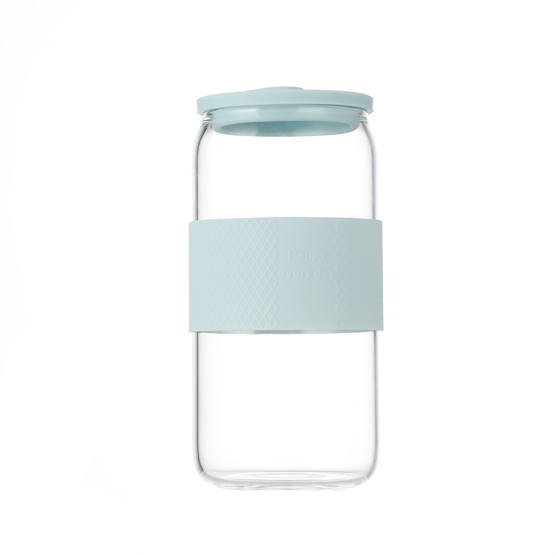 Pull Can Shape Glass Cup With Lid Straw Camping-veeddydropshipping-2