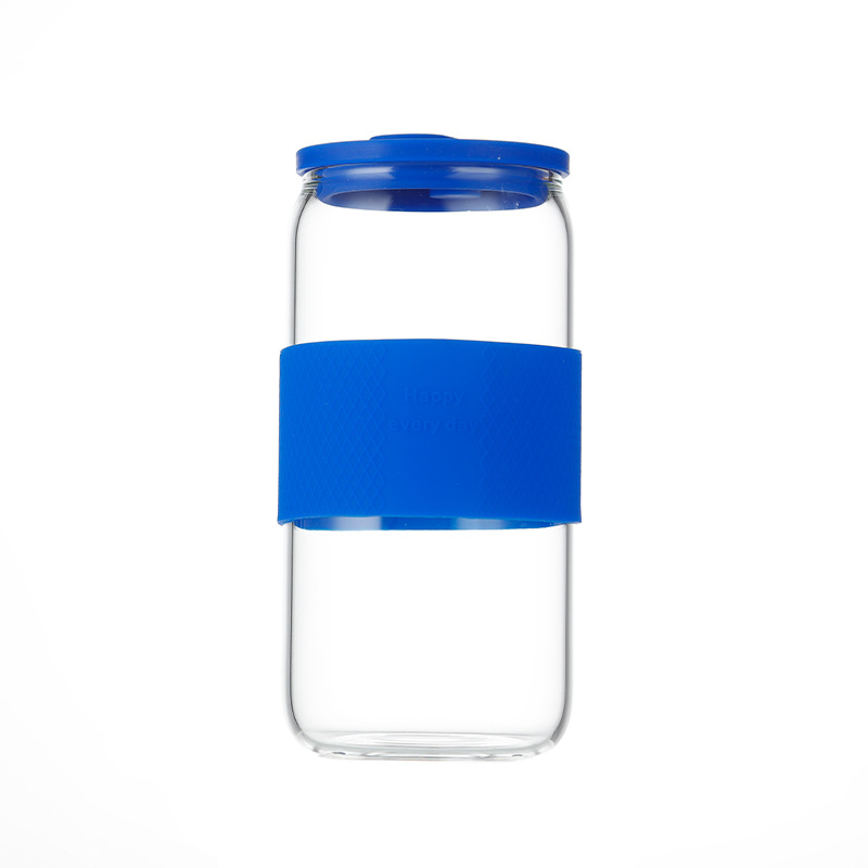 Pull Can Shape Glass Cup With Lid Straw Camping-veeddydropshipping-3