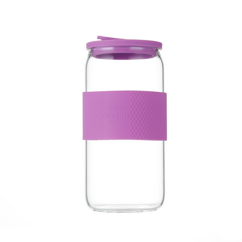 Pull Can Shape Glass Cup With Lid Straw Camping-veeddydropshipping-6
