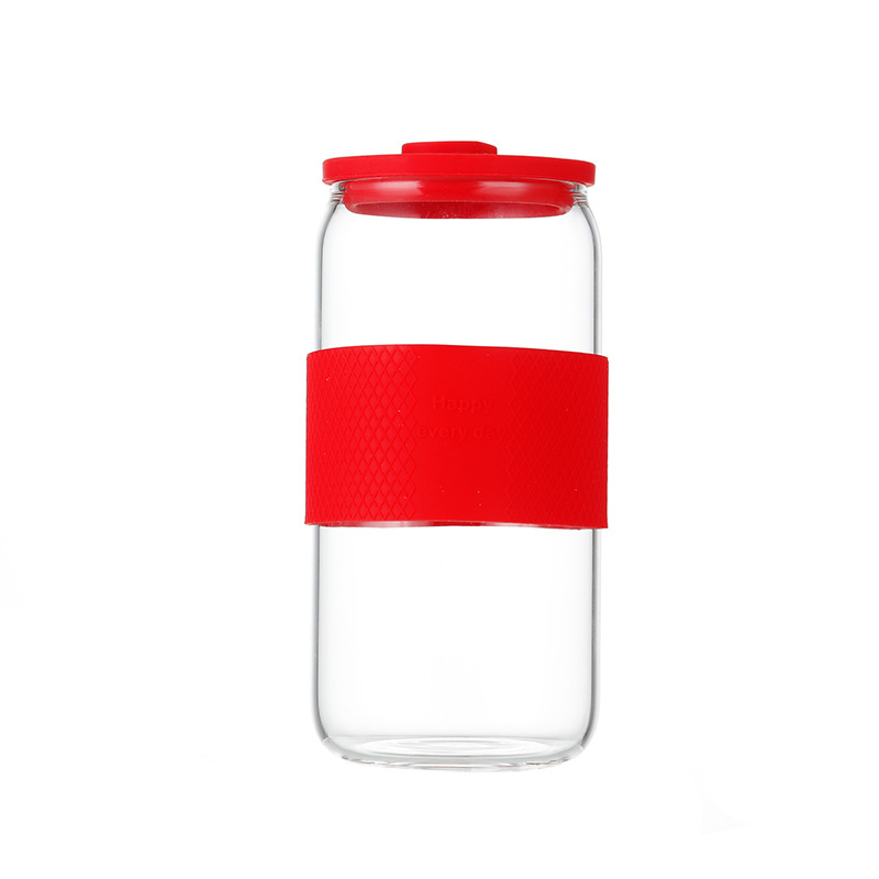 Pull Can Shape Glass Cup With Lid Straw Camping-veeddydropshipping-7