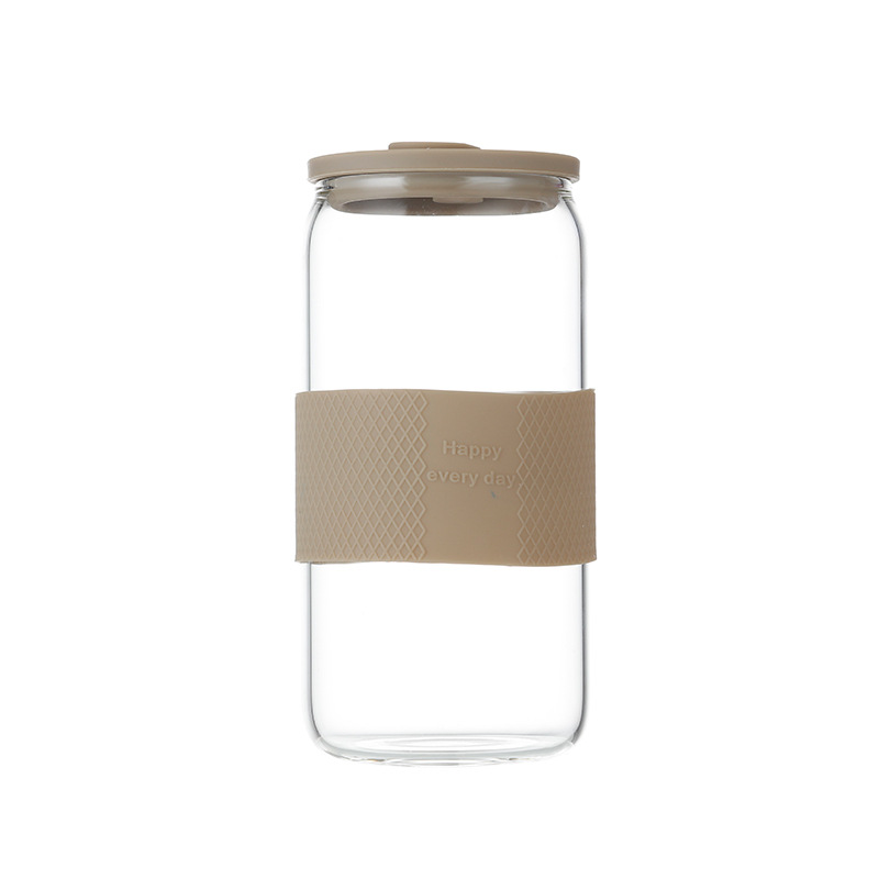 Pull Can Shape Glass Cup With Lid Straw Camping-veeddydropshipping-9