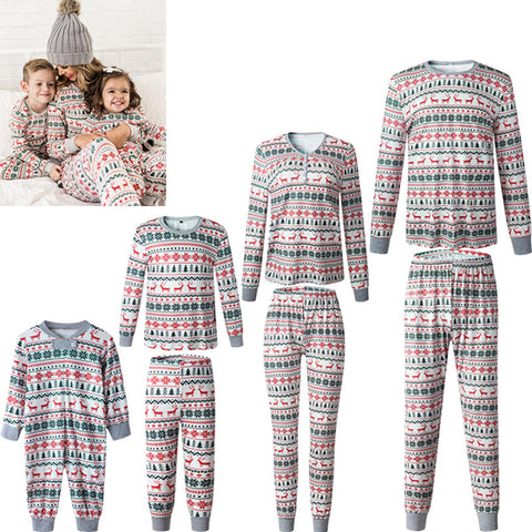    ReindeerAndSnowflakePrintFamilyChristmasPyjamas-Veeddydropshipping-4