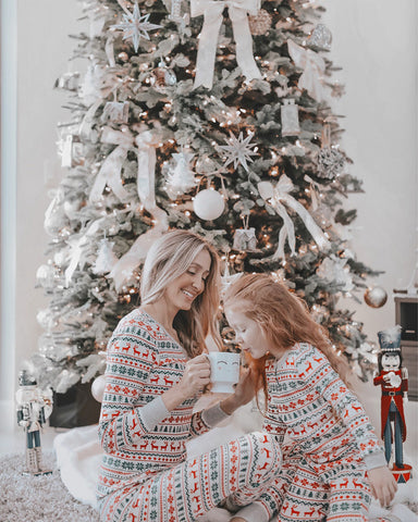       ReindeerAndSnowflakePrintFamilyChristmasPyjamas-Veeddydropshipping-6