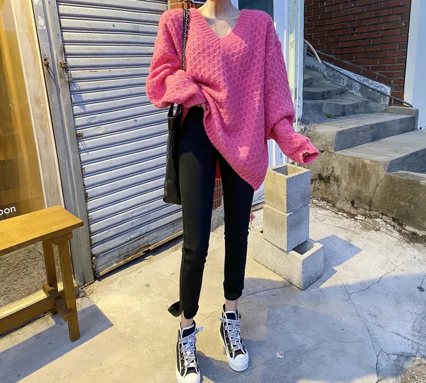RetroSlouchyLooseLongSleeveKnittedPulloverSweater-Veeddydropshipping-3