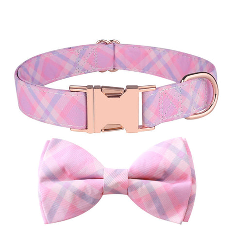      RoseGoldInsertBuckleEngravablePetBowCollar-Veeddydropshipping-1
