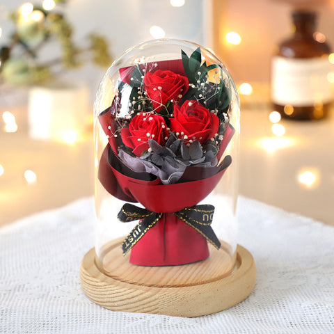    RoseSoapFlowerBouquetGlassCoverChristmasGift-Veeddydropshipping-2