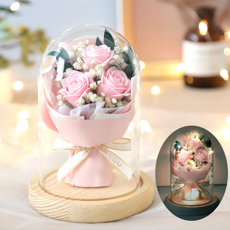    RoseSoapFlowerBouquetGlassCoverChristmasGift-Veeddydropshipping-3