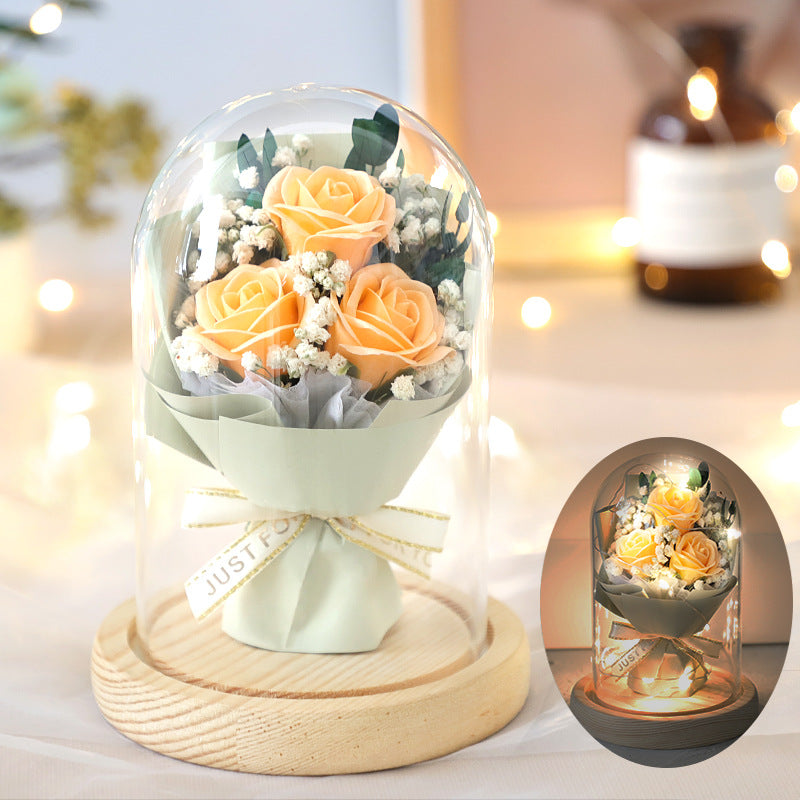    RoseSoapFlowerBouquetGlassCoverChristmasGift-Veeddydropshipping-4