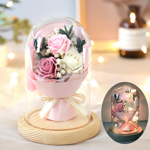    RoseSoapFlowerBouquetGlassCoverChristmasGift-Veeddydropshipping-6