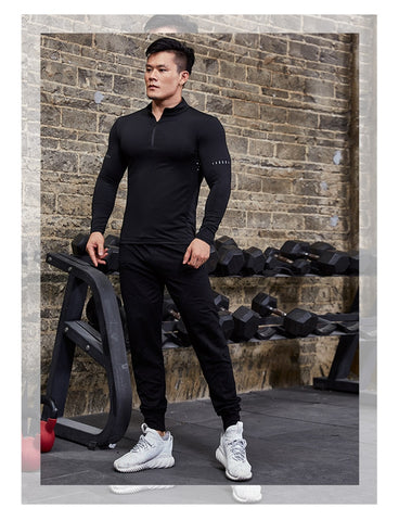 Men's Tight Running T-shirt Fitness Tight Long Sleeve Sweatshirt-Veeddydropshipping