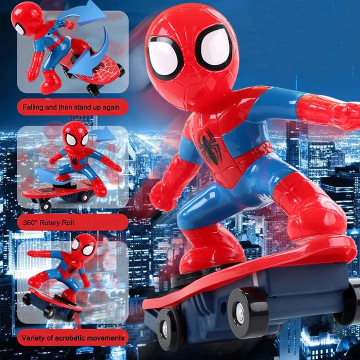 Spider-ManStunt360SpinTumbleElectricRCScooter-Veeddydropshipping-4