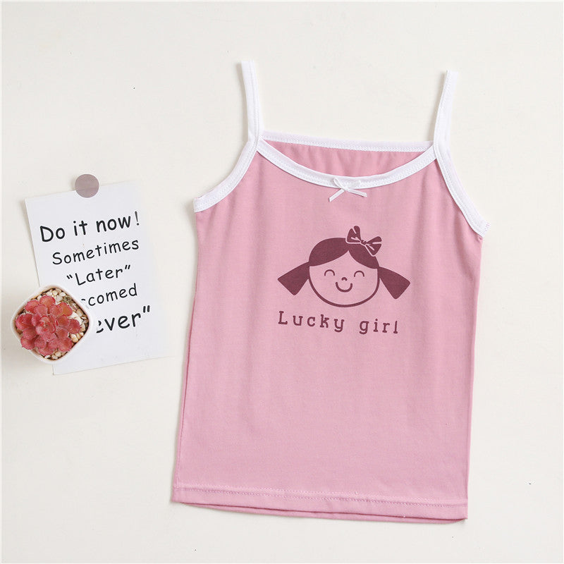 Summer Girls Tank Tops Cartoon Print Cotton Vest Clothes-Veeddydropshipping