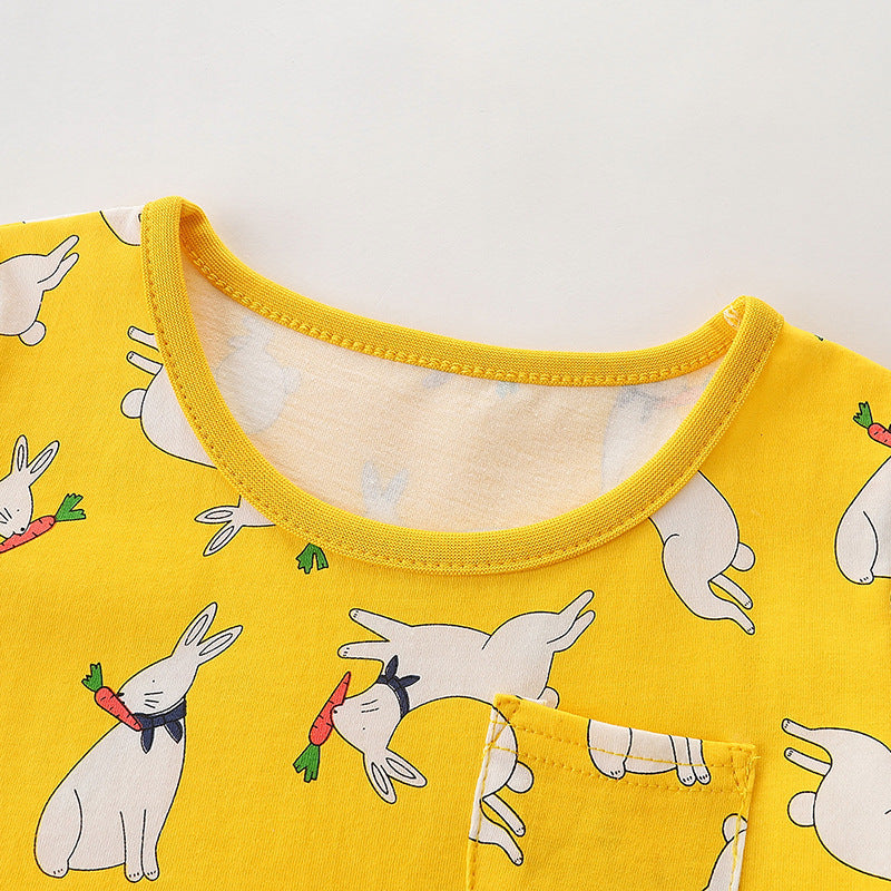 Summer Kids Girls Princess Dresses Short Sleeve-Veeddydropshipping