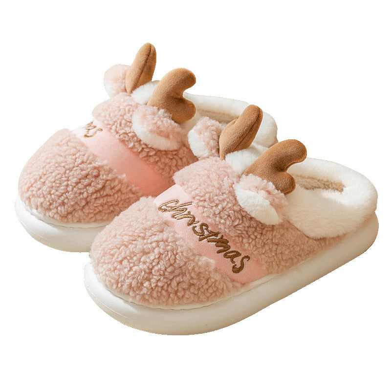 WinterFashionOutingThickBottomPlushChristmasDeerCottonSlippers-Veeddydropshipping-5