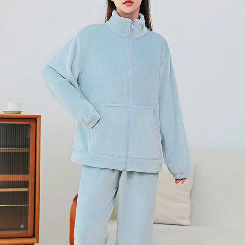 WinterPajamasSuitHomewearStand-upCollarWarmCasualWear-Veeddydropshipping-1