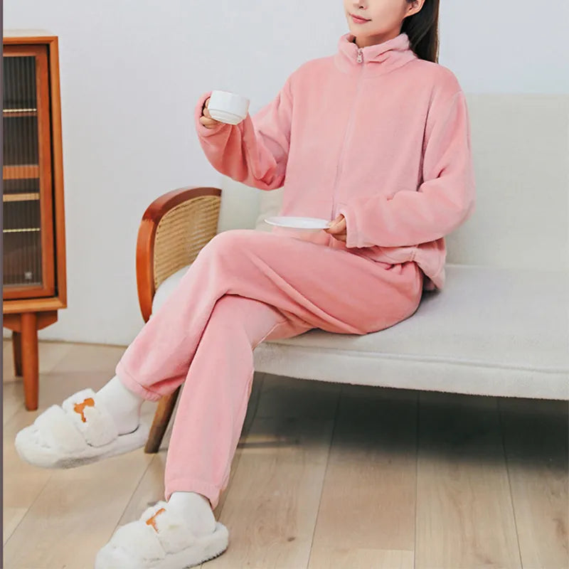 WinterPajamasSuitHomewearStand-upCollarWarmCasualWear-Veeddydropshipping-3