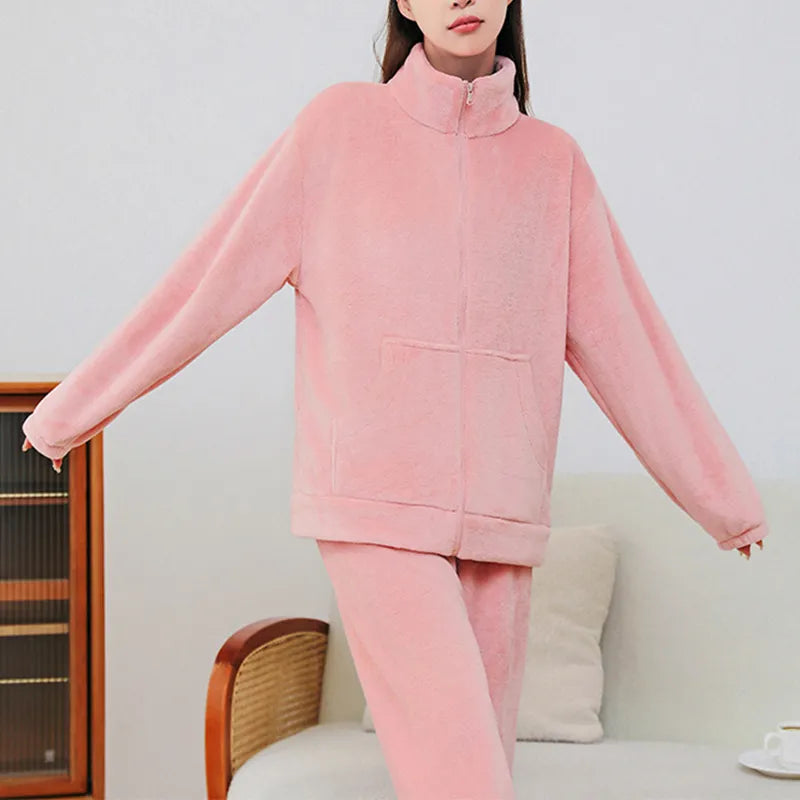 WinterPajamasSuitHomewearStand-upCollarWarmCasualWear-Veeddydropshipping-7