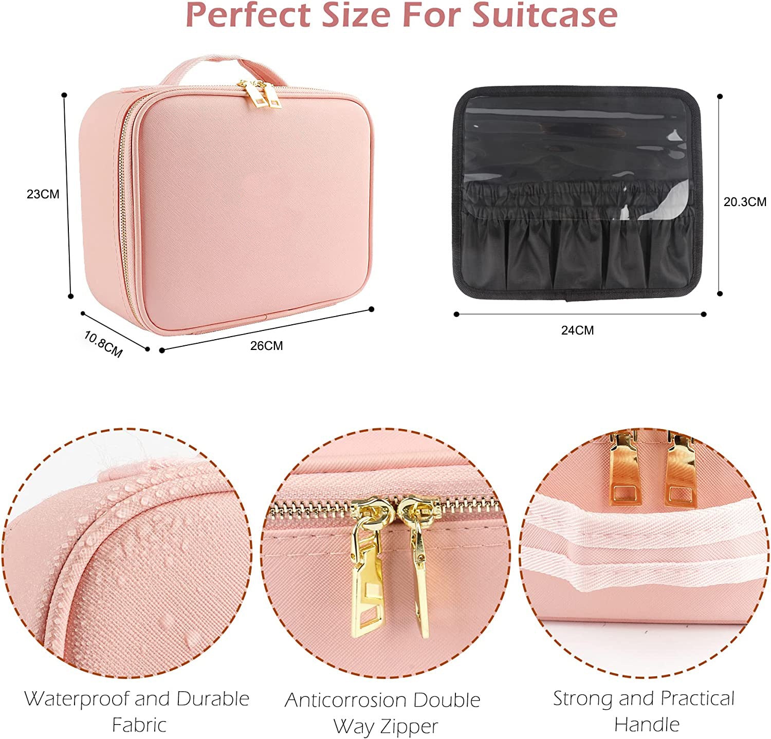 Women Cosmetic Bag LED Make-Up Case With Mirror-Veeddydropshipping
