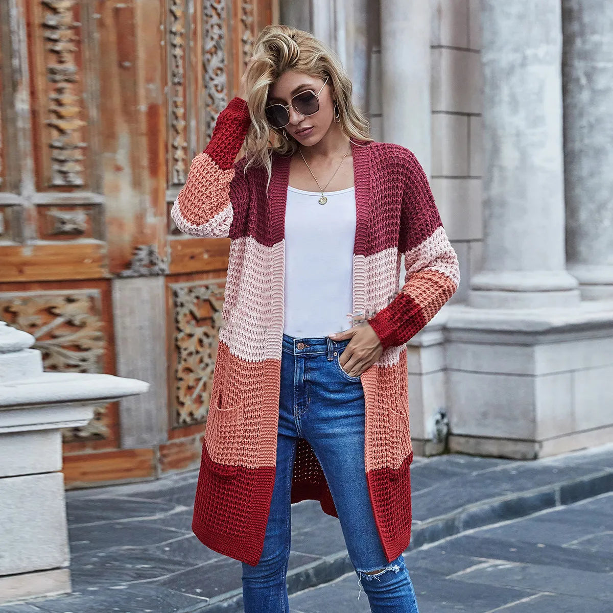 Women_sKnittedCardiganDoublePocketDropShoulderLongSweater-Veeddydropshipping-9