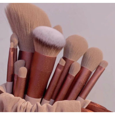 13 PCs Purpleflower Holly Leaf Makeup Brushes Green Beauty Quick-drying Makeup Brush Set-5