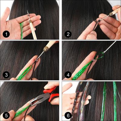 2400 Strands Hair Extension Tinsel 47 Inch Glitter Hair Extensions For Cosplay-4