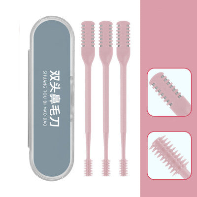 360 Degree Rotating Double Head Nose Hair Trimmer Nose Hair Removal Trimming Washable Portable Nose Ear Hair Trimmer Tools-4