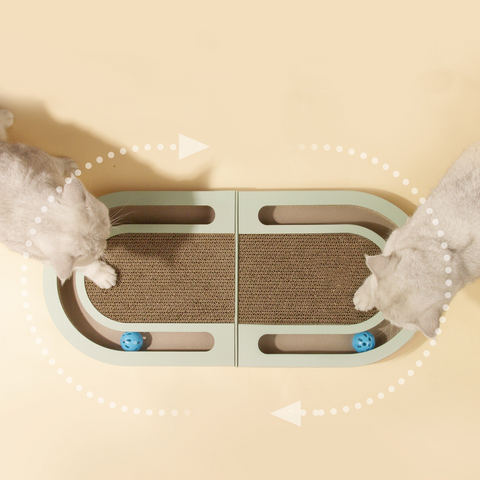 CorrugatedPaperFoldingCatGrabBoardWithBallPetSuppliesCatToysPetProducts-Veeddydropshipping-1