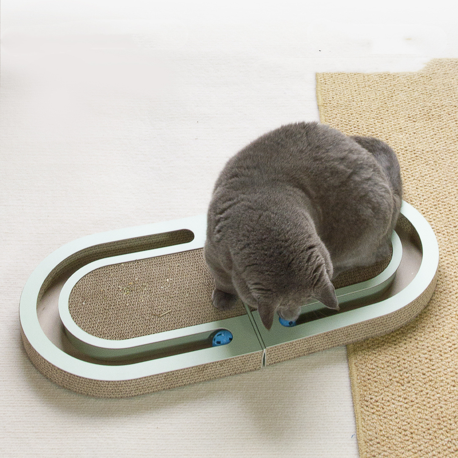 CorrugatedPaperFoldingCatGrabBoardWithBallPetSuppliesCatToysPetProducts-Veeddydropshipping-2