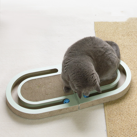 CorrugatedPaperFoldingCatGrabBoardWithBallPetSuppliesCatToysPetProducts-Veeddydropshipping-2