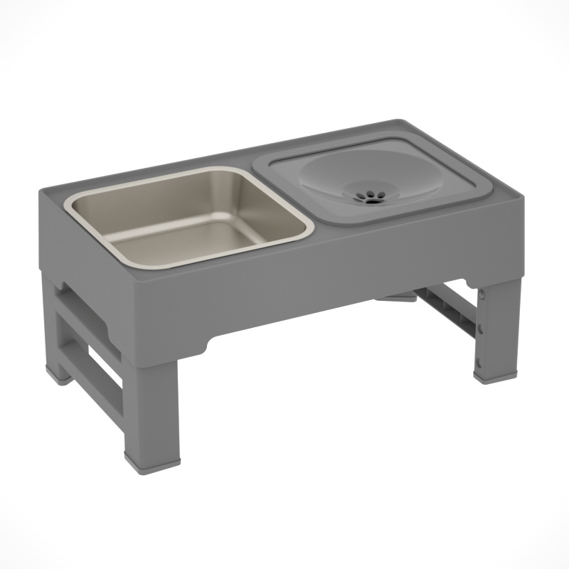 DoubleBowlStainlessSteelStandAdjustableHeightForDogCatPetProducts-Veeddydropshipping-5