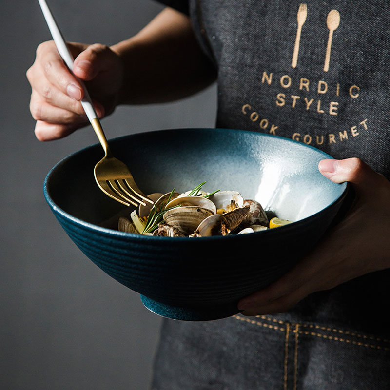    EuropeanStyleHotelRestaurantBigDishCreativeRamenBeefNoodleCeramicBowl-Veeddydropshipping-1