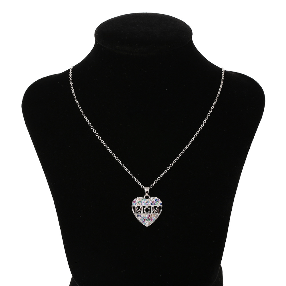    FashionColorfulZirconiaHeartNecklacePendantMother_sDayGift-1