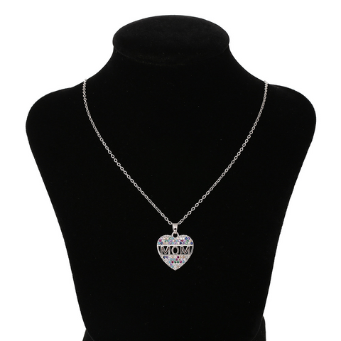    FashionColorfulZirconiaHeartNecklacePendantMother_sDayGift-1