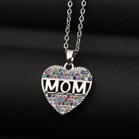       FashionColorfulZirconiaHeartNecklacePendantMother_sDayGift-4