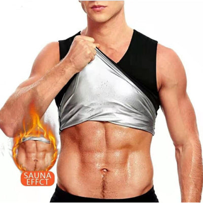 Fitness Corset Men's Shapewear Heat Trapping Shirt Sweat Body Shaper Vest Bodysuit-