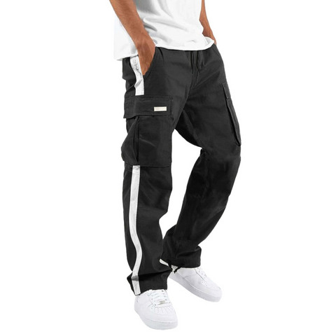 Men_sSummerFashionDrawstringPocketColorBlockingPants-2
