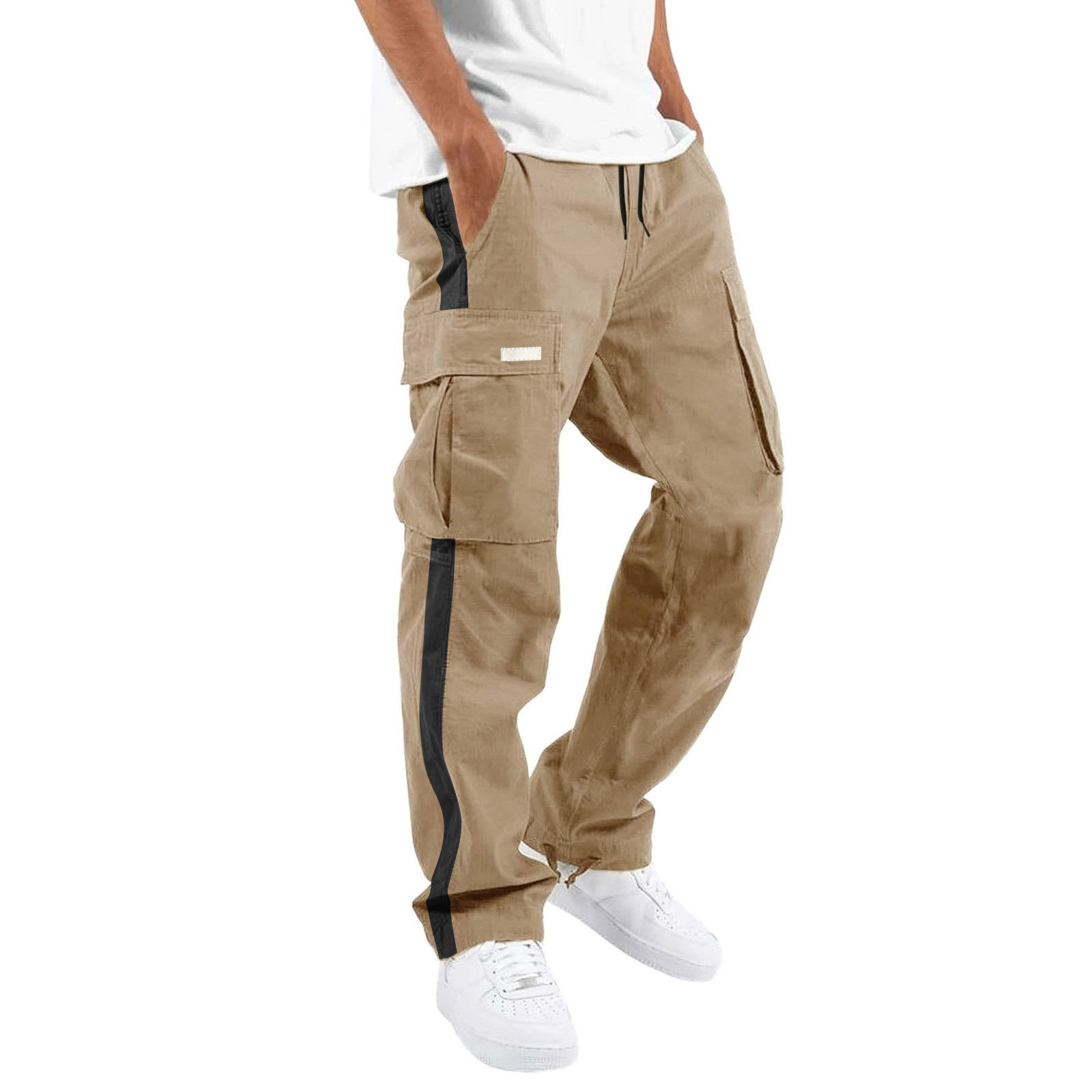       Men_sSummerFashionDrawstringPocketColorBlockingPants-4_1
