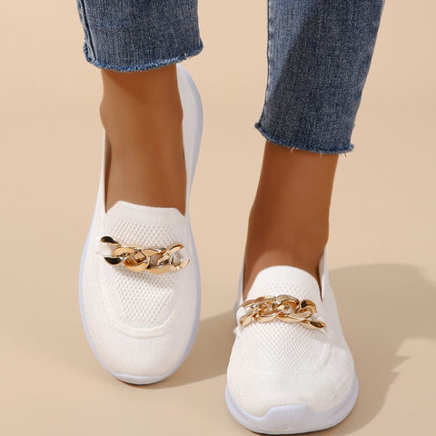 Mother‘s Day Chain Flats Shoes Women Mesh Sports Walking Shoes-2