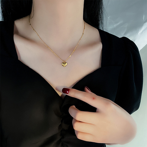 Mother's Day Gift Luxury Necklace Peach Heart Pendant Jewelry-Veeddydropshipping
