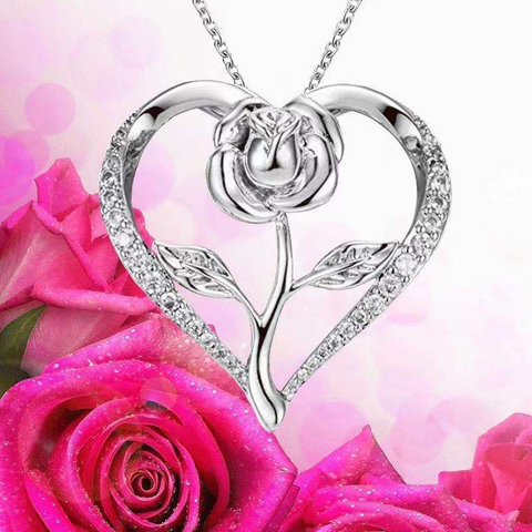     Mother_sDayGiftSilverZirconHeartRoseNecklaceForWomen-1